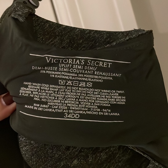 Victorias Secret- Uplift Semi Demi black bra - Picture 3 of 3